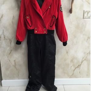 SKEA Women’s Ski Snowboard: Red velour Jacket + 2 Pants Sz 12 but runs small